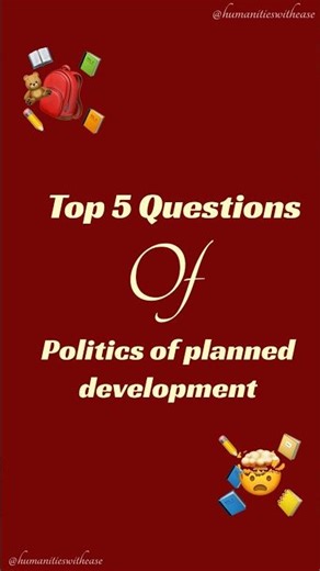 Most expected TOP 5 Questions😲 of Class 12th Political science Politics of planned development #cbse