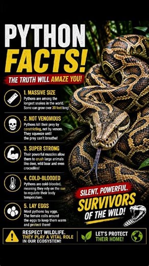 🐍 Python Snake Facts That Sound Fake But Are True! 🤯#shorts#youtubeshorts#viralshorts#python