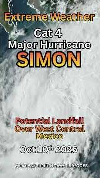 Major Hurricane CAT 4 Simon Approaching Mexico