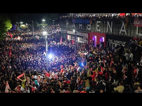 Wild celebrations as Arsenal crowned Premier League champions after 22 years