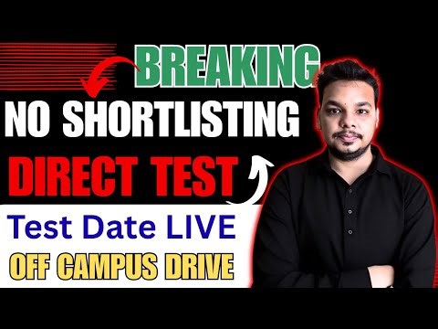 Finally Direct Test Hiring Announced | Live Test | Off Campus Drive For Freshers | Taylor Hiring