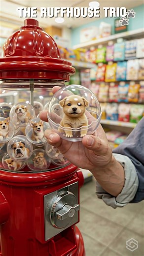 Watch Puppies Come Out of This Gumball Machine