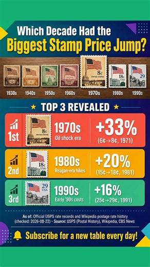 US Stamp Price History: Which Decade Jumped 33%?