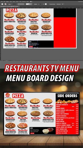 4k Menu Board Design For Restaurants || Animated Video Led menu Board