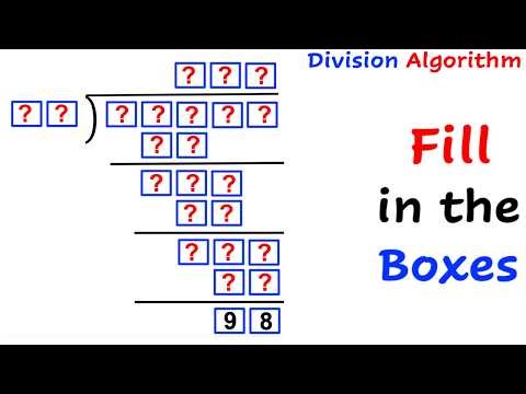 Fill in the empty boxes! | (Division Algorithm) | #math #maths