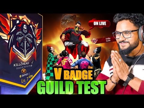 🔴BIGGEST V BADGE GUILD TEST ON LIVE 🔥 FREE FIRE MAX #shorts #freefire #trending