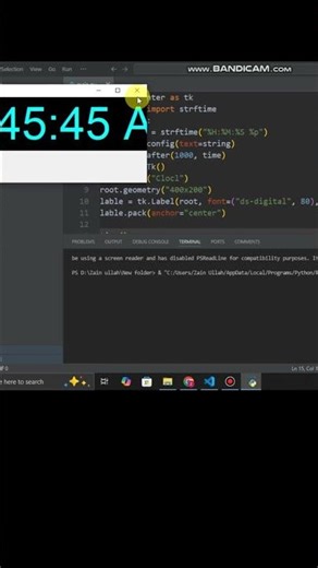how to make clock in python #shortsfeed #codewithai