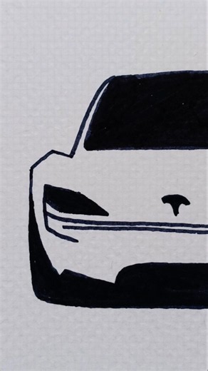 Tesla Roadster Car Drawing #ytshorts #drawing #entertainment