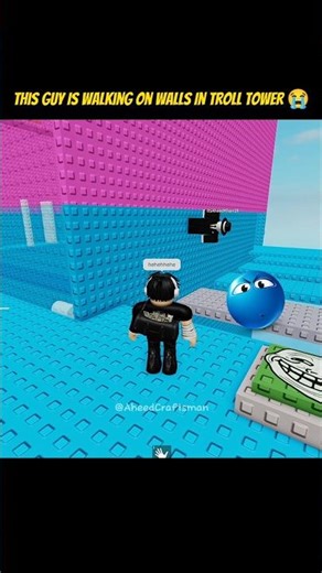 How This Guy Is Walking On The Walls In Troll Tower ☠️ #roblox#fyp