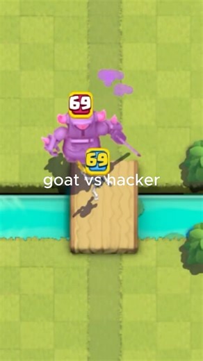 Larry goat vs hacker 👑 #clashroyale