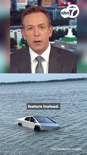 Tesla Cybertruck ends up in Texas lake after driver tries “'Wade Mode' feature