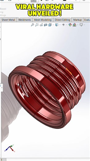 Flexible Bellows 3D Model | SolidWorks Surfacing 🚀#SolidWorks #CADDesign #3DModeling #Mechanicaleng