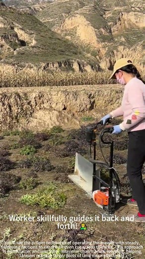 Using a lawn mower to cut grass! 🌾