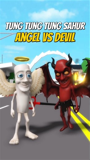 Cara Menjadi TUNG TUNG SAHUR ANGEL VS DEVIL Di Brookhaven #roblox #brookhaven