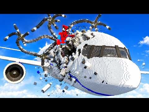 Ragdoll SPIDERMAN Crashes PLANE with DOC OCK ARMS!