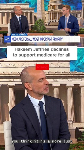 OPINION: House Minority Leader Hakeem Jeffries drew backlash, including from fellow Democrat Ro Khanna, for rejecting the idea of medicare for all. #HakeemJeffries #RoKhanna #Healthcare