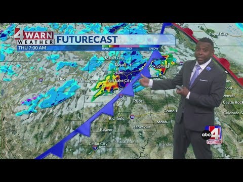 Rain arrives Tuesday evening, with mountain snow increasing through Thursday