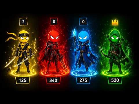 Stickman Party - Tournament Mode 1234 Player Random - Gameplay Walkthrough Part #1