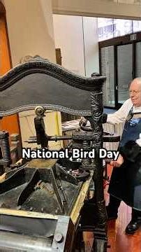 Howard letterpress prints a yellow billed magpie for National Bird Day (January 5)