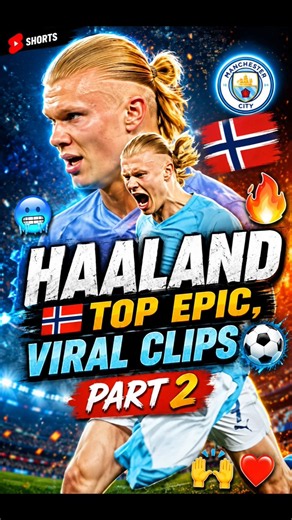 🔥Haaland 🇳🇴 Top Epic 🥶 Viral clips 🙌part 2 ⚽❤️#haaland #haalandfunny #norway #erlinghaaland #funny