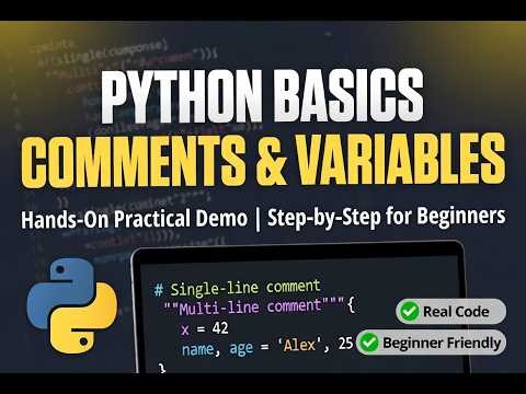 Understanding Python Comments & Variables with Hands-on Guide #python #coding #comment