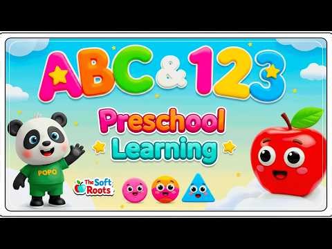 Preschool Learning activities for 3 year olds at home | Learn ABC Phonics Shapes Numbers Colors 🌈