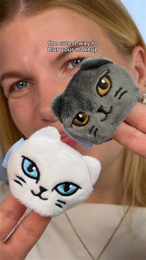 okay but... the Lelo & Lolo powder puffs might be the cutest thing we've ever made 🥹🐈‍⬛🐈 paired with the blurring powder? obsessed 💗 what do you think of our essence xskincare collection? ✨#essence #essencecosmetics #xskincare #makeup #skincare #new