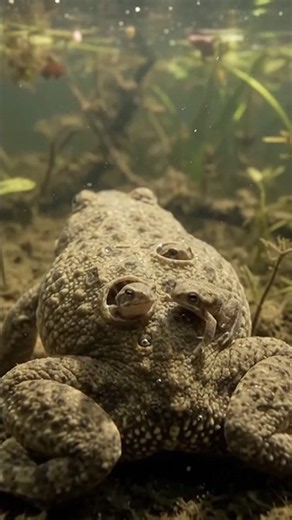Surinam Toad: Babies Hatching From Mother's Back #youtubeshorts #
