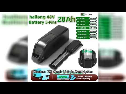 5-Pins Hailong EBike Battery 36V 48V 10Ah 15Ah 20Ah Mountain Bicycle 18650 Electric Bateria Pack for