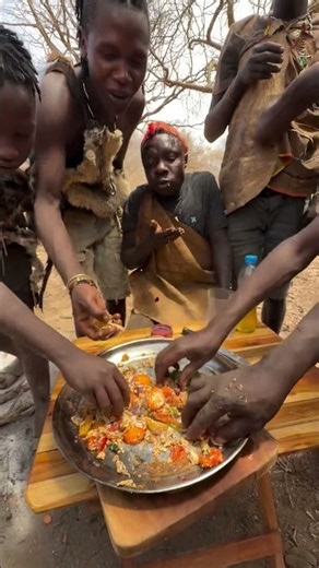 Hadzabe bushmen always share everything like a family