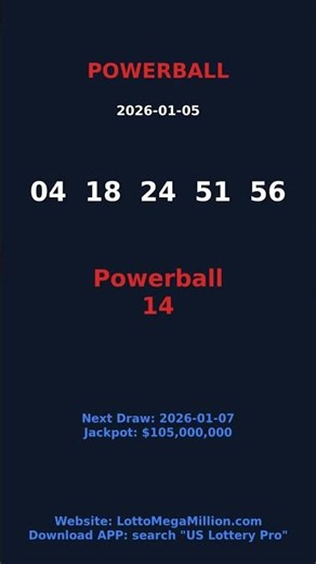 US Lottery Results - Powerball Results 2026-01-05