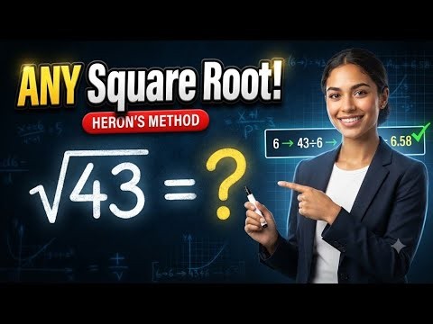 How To Find ANY Square Root! | Heron's Method Explained (Easy Math Trick)