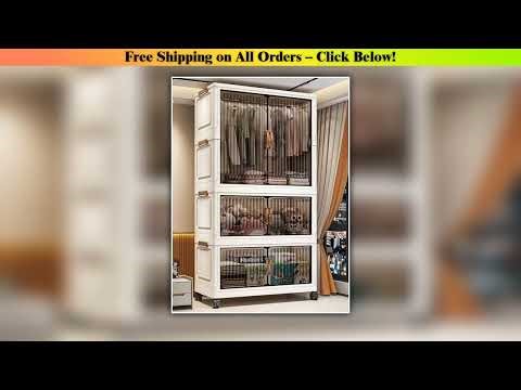 Multifunction Folding Storage Cabinet Dustproof Wardrobe Sundries Cabinet Closet Organizer Locker