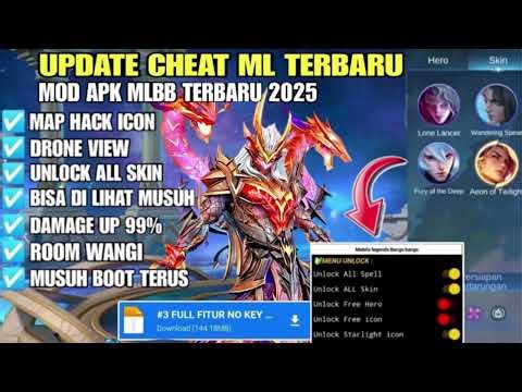 ML MOD MENU MLBB CHEAT NEW UPDATE - MAP HACK / UNLOCK ALL SKIN / NO KEY / NO EXPIRE / SAFE 100%