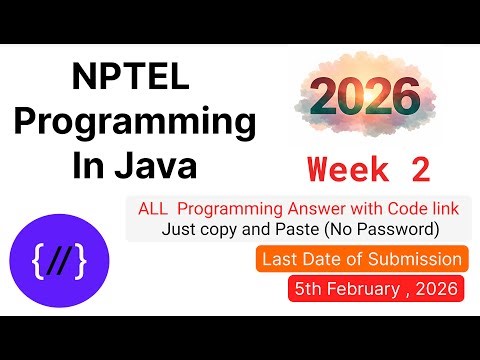 NPTEL Programming in Java Week 2 🔥 All Programming Solutions + Code Link (2026)