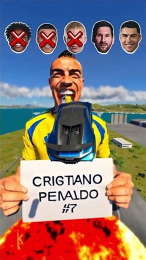 Messi VS CR7 VS iShowSpeed VS Haaland VS Mbappe | Penaldo Penalty #beamngdrive #shorts
