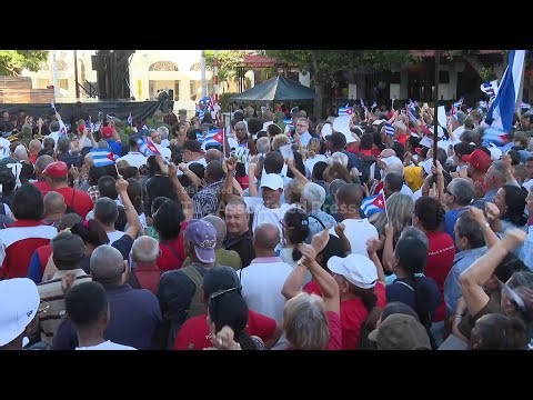 Cuba's leader says the island will face up to 'military threats' on 65th anniversary of revolution