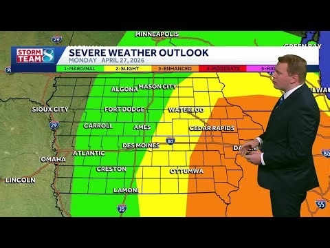Iowa weather: Several rounds of storms on the way with severe storms possible Monday