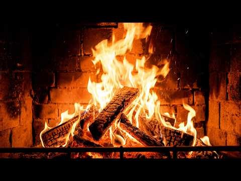 Cozy Fireplace 4K (12 HOURS). Fireplace with Crackling Fire Sounds. Fireplace Ambience