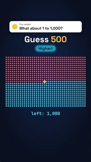 1,000 numbers. I only need 10 guesses