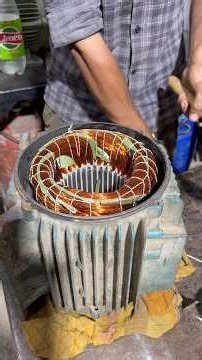 12:5 hp 2900 rpm abb motor winding process #aura #apple #youtubevideo #viral #viralshort #mini