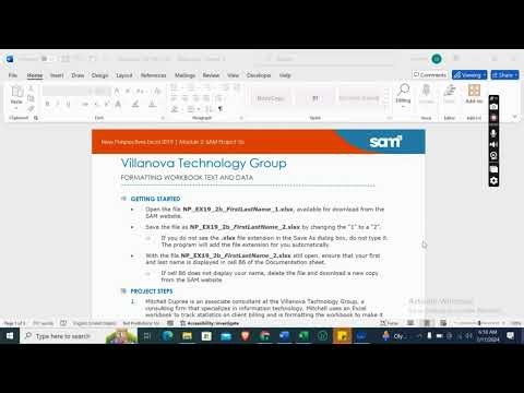 New Perspectives Excel 2019 | Module 2: SAM Project 1b Villanova Technology Group #newperspectives