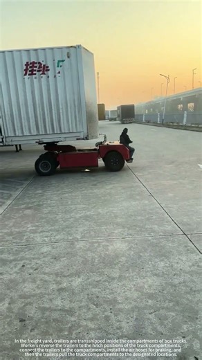 Truck compartment trailer transshipment