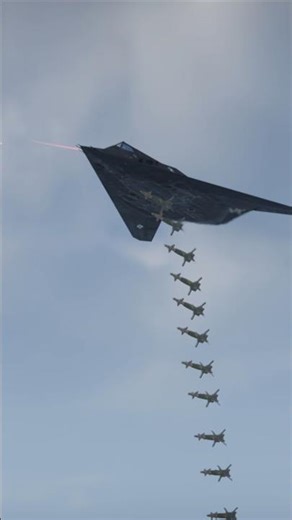 Stealth aircraft releases bomb barrage destroying tanks⚡ #stealth #jet #bomb #strike #tank #air #war