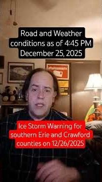 Road and weather conditions as of 4 45 PM on December 25, 2025