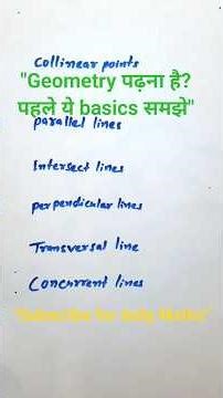 Geometry का Basic Concept | Collinear Points, Parallel Line, Intersect Line Explained #shorts