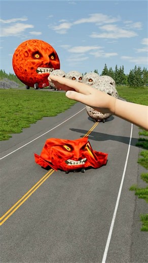 Big & Small Moon Cars vs Giant Hand Slap - BeamNG.Drive