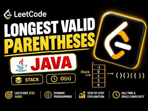 Longest Valid Parentheses in Java | 🔥 LeetCode 32 | Stack Approach💻