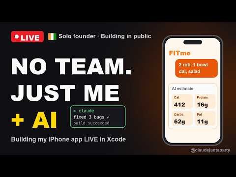 LIVE: Building My iPhone App in Xcode with AI | Solo Founder Build in Public (FITme)