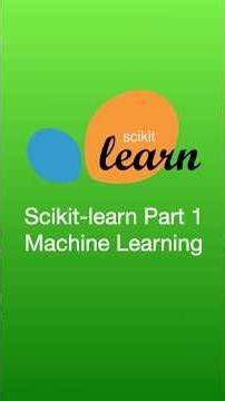 Scikit-learn Machine Learning Part 1 #python #coding #developer #techtips